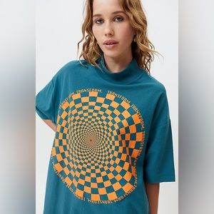 UO NEW WAVE MOCK NECK TEE IN TURQUOISE